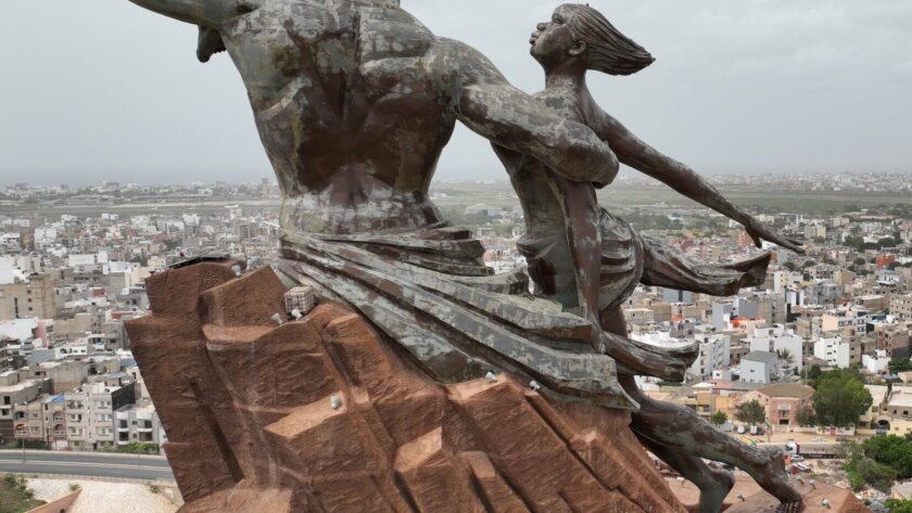 monument de la rennaissance, Sénégal, drone